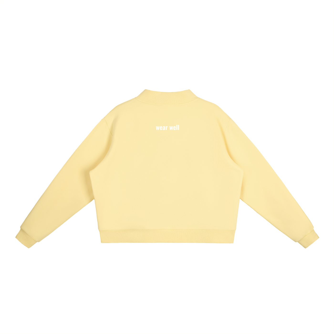 Fleece Mock-Neck Crew Sweatshirt (Butter Yellow)