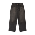 Vintage Wash Heavyweight Denim Jeans (Black)