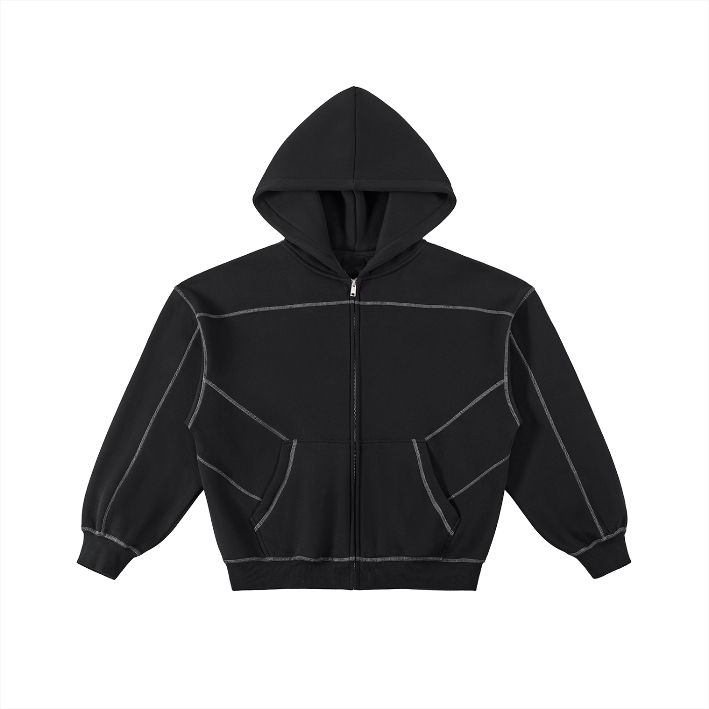 Streamline Stitched Zip-up Hoodie