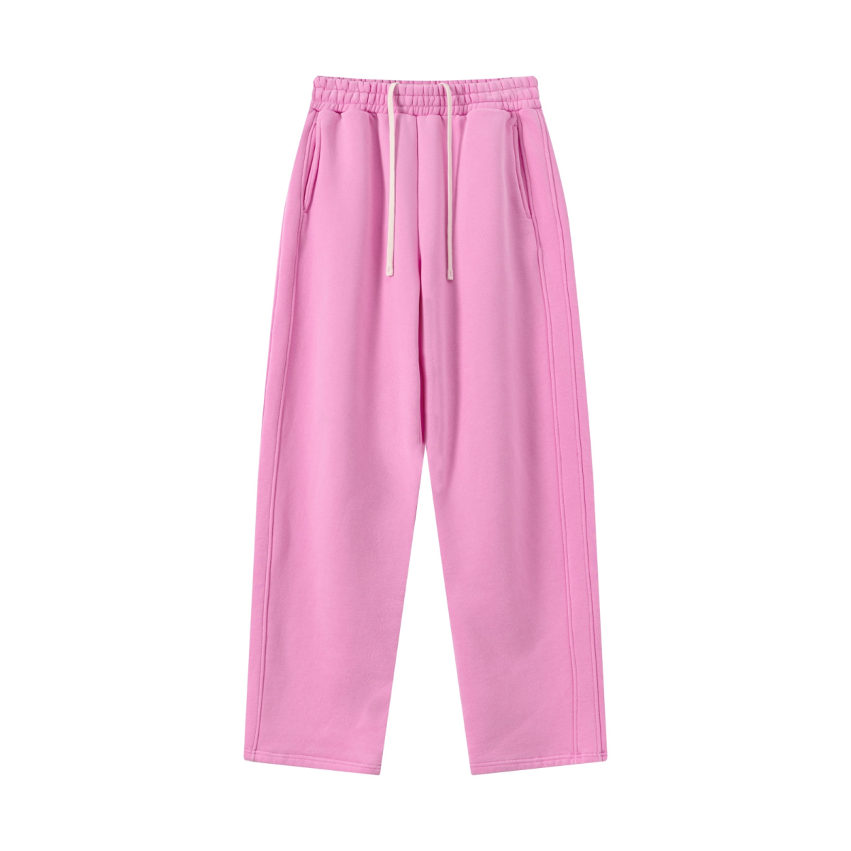 400GSM Men’s Vintage-Wash Scythe-Cut Barrel Pants Vintage Peach Pink