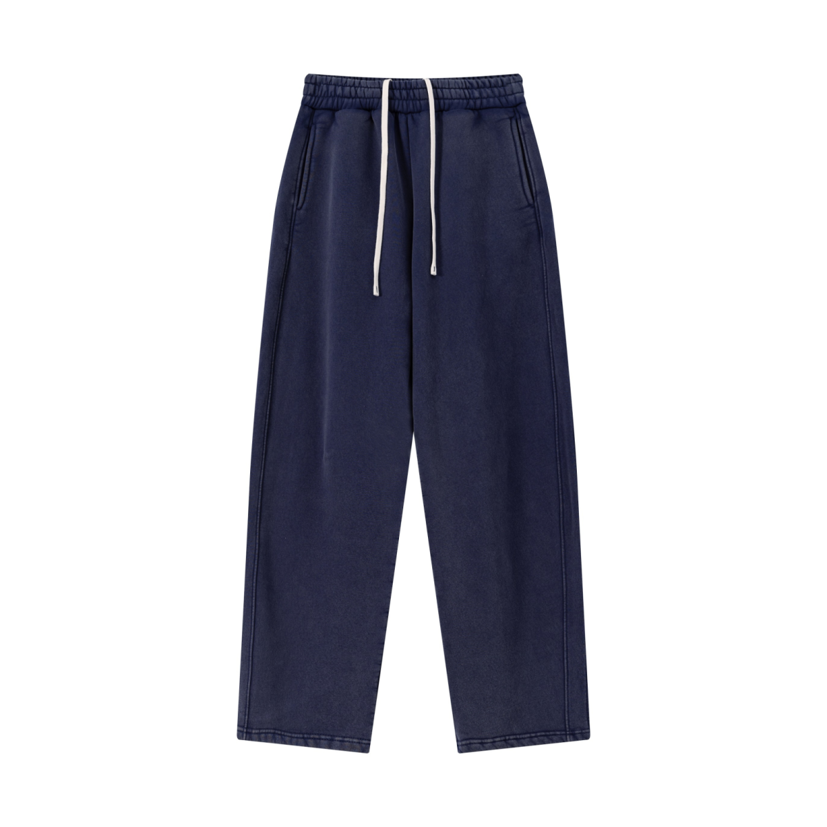400GSM Men’s Vintage-Wash Scythe-Cut Barrel Pants Vintage Royal Blue
