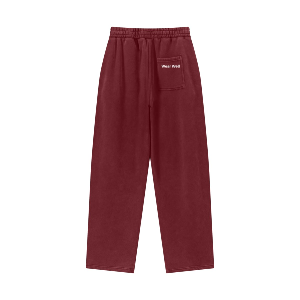 400GSM Men’s Vintage-Wash Scythe-Cut Barrel Pants Vintage Red