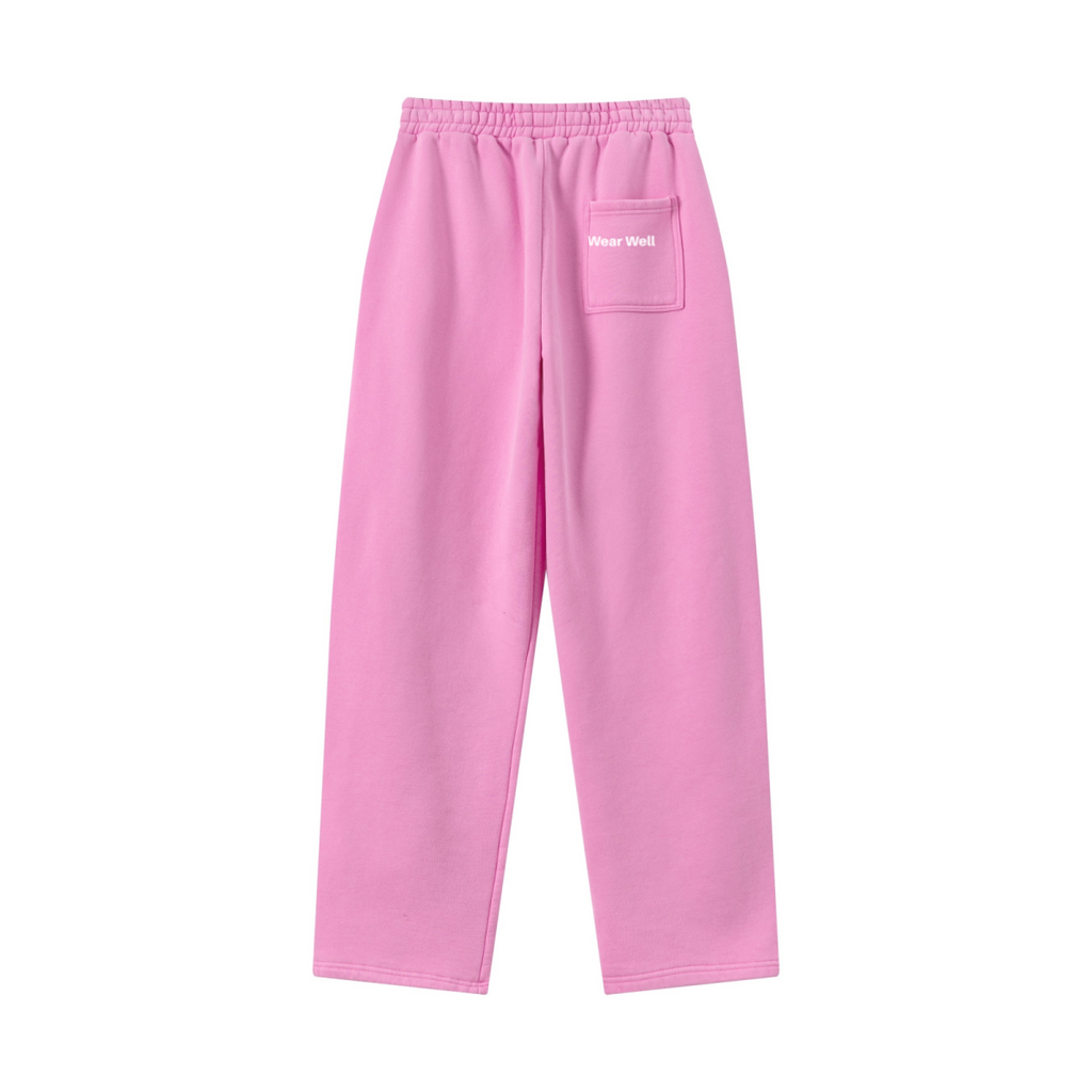 400GSM Men’s Vintage-Wash Scythe-Cut Barrel Pants Vintage Peach Pink