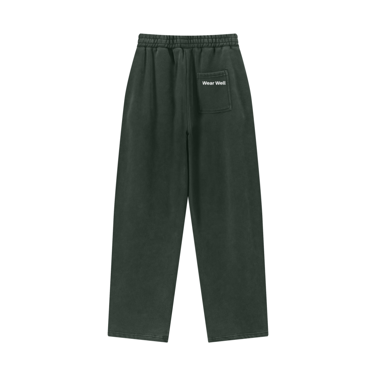 400GSM Men’s Vintage-Wash Scythe-Cut Barrel Pants Vintage Emerald Green